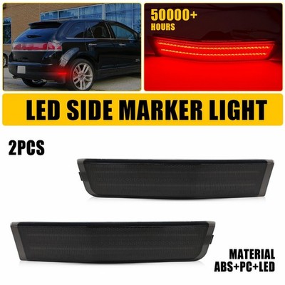 2X Smoked Red LED Side Marker Lights For 2007 2008 09-2010 Lincoln MKX Rear EAH