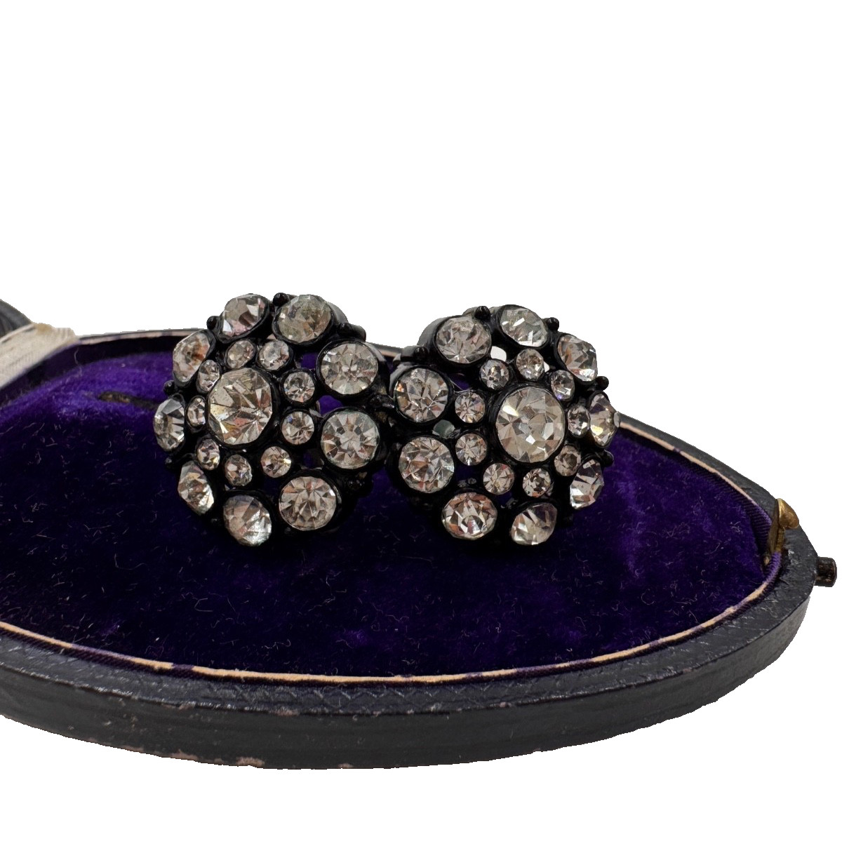 ART DECO DRAMATIC PASTE BLACK CELLULOID ANTIQUE O… - image 3