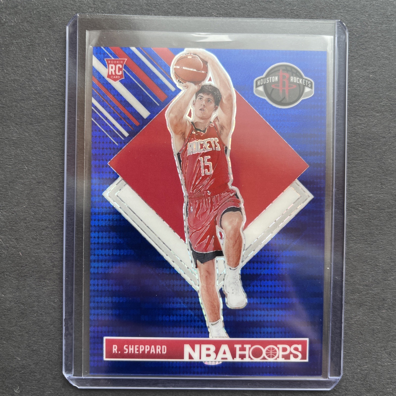 Reed Sheppard 2024-25 NBA Hoops Tribute Blue Scope Prizm RC 7/99 #291 Rockets