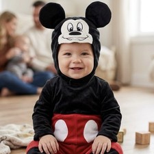 Disney Baby Mickey Mouse Hooded Costume Size 6-12 Months NEW HALLOWEEN PARTY