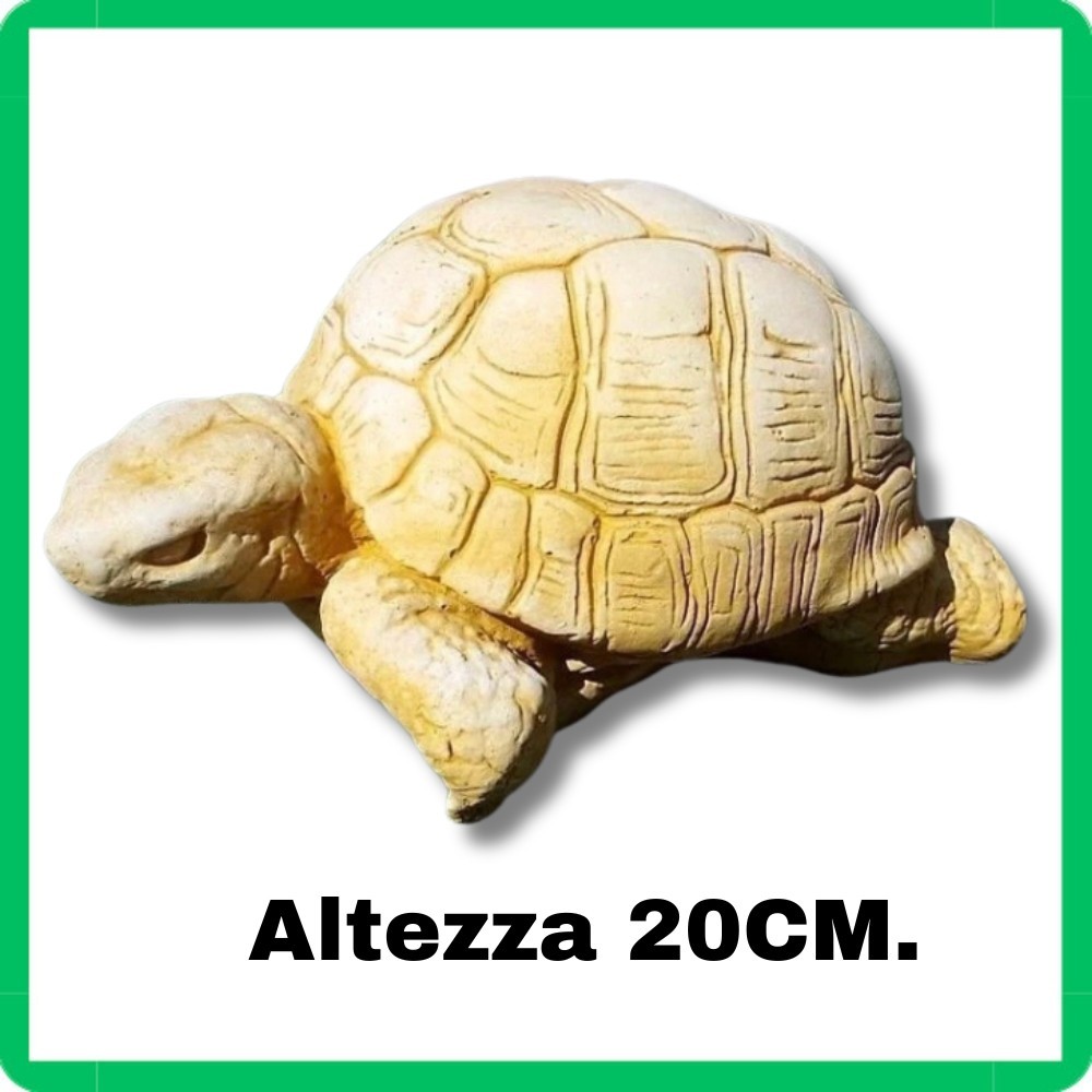 Scultura Tartaruga Portafortuna in Pietra H20 - Statua Giardino Realistica
