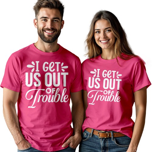 T-shirt uomo e donna Trouble Maker Best Friends Day Bestia abbinata BFF #BFD - Foto 17 di 29