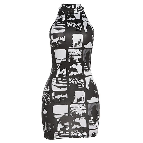 Damen Sexy Neckholder Kurz Bodycon Minikleid Ärmellos Rückenfrei Party Clubwear - Bild 10 von 29