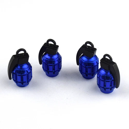 4pcs Tire Wheel Valve Stem Cap Set Metal Grenade Bomb Air Dust Cover Caps Trim - Imagen 3 de 10
