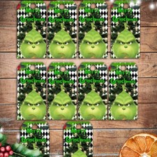 Gift Tags Christmas Xmas Novelty Cardmaking X10 The Grinch Birthday Scrapbook
