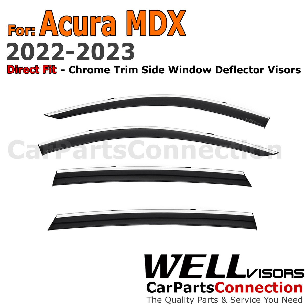 Wellvisors For 2022-2024 Acura MDX Window Visor Rain Guard