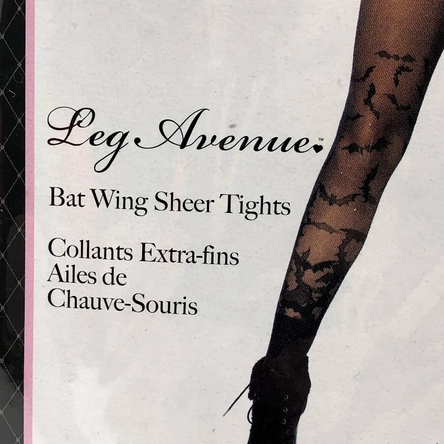 Medias transparentes ala murciélago pierna avenida disfraz negro mujer medias talla única Foto 2 de 4