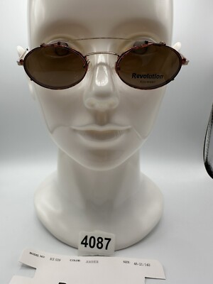 New Vintage Revolution Eyewear With SunShade RE039 Amber 46 21 140