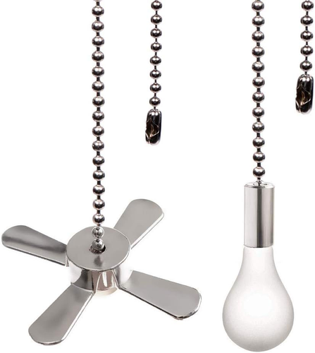 Ceiling Fan Pull Chain, 13.6 Inches Fan Pulls Set with Connector, 2 PCS Beaded B - Picture 9 of 12