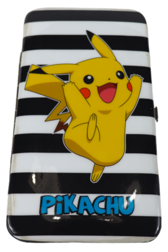 Pokemon Pikachu Portfel na zawiasach Kopertówka Torebka Czarny Biały - Zdjęcie 1 z 6