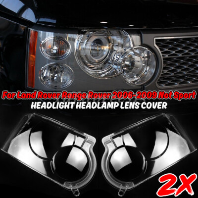 Left & Right Headlight Lens Cover For Land Rover Range Rover 2006