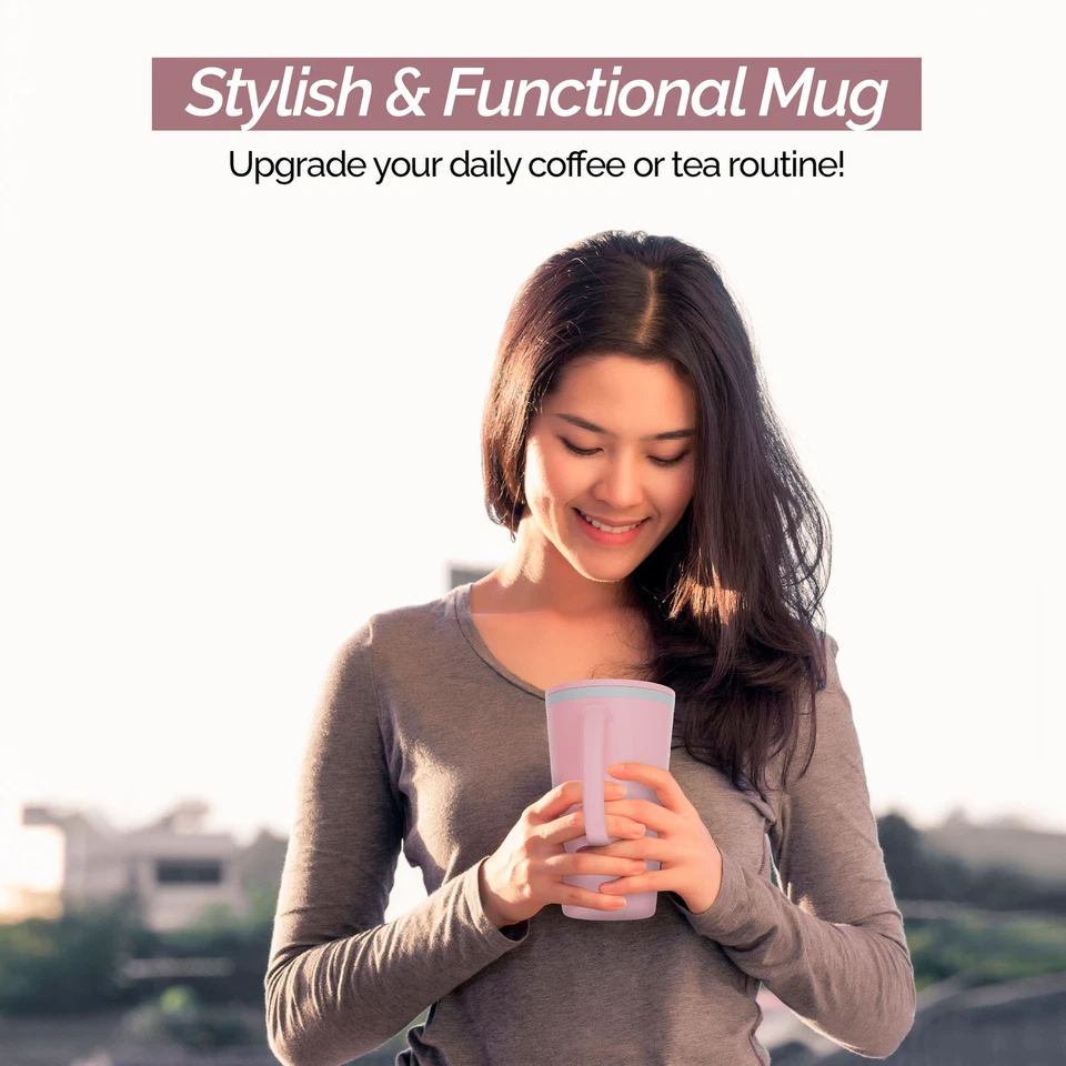 Taza de escritorio cono Copco 16 oz, doble pared aislante - rosa Foto 2 de 4