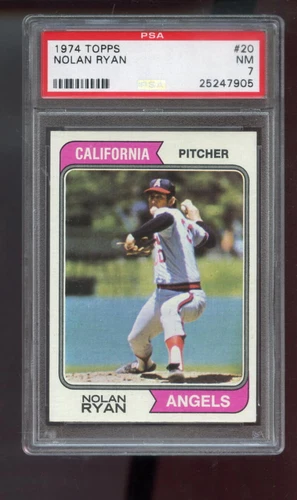 1974 Topps #20 Nolan Ryan California Angels NM PSA 7 Graded Baseball Card