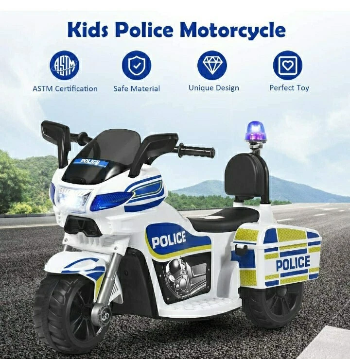 Moto Motocicleta De Juguete Para Ni os Ni as De Policia Electrico De Montar 6V
