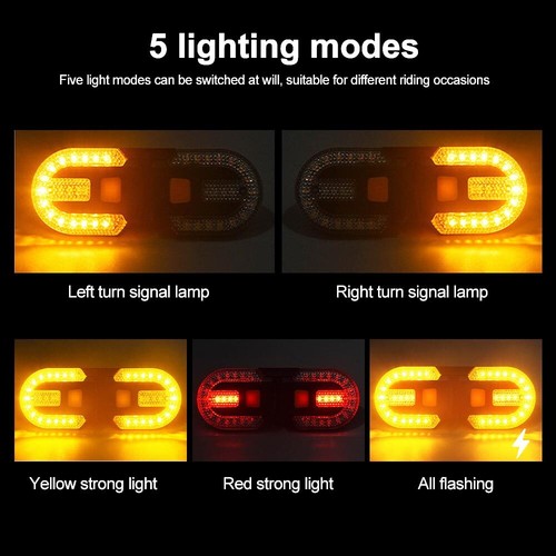 Bicycle LED Turn Signal Rear Light Bike Tail Lamp Wireless Set USB Rechargeable - Picture 11 of 11