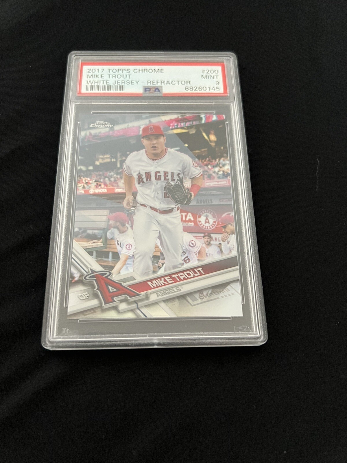 2017 Topps Chrome Mike Trout #200 Refractor White Jersey PSA 9