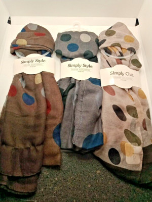 3X Simply Chic- Womens Scarf- One Size, Assorted Colors/Patterns