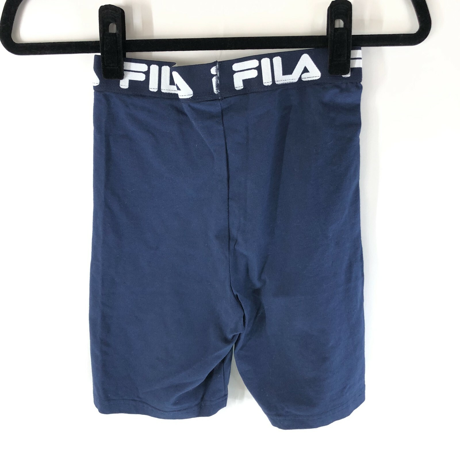 Pantaloncini bici donna Fila pull on elastico in vita logo elasticizzato blu navy taglia XS