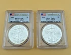 2009 and 2010 PCGS MS 69 Silver Eagles on Blue First Strike Label