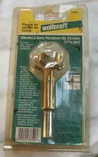 WOLFCRAFT 1-3/8" Forstner Wood Boring Bit Titanium Nitride Coated 3339 Woodwork