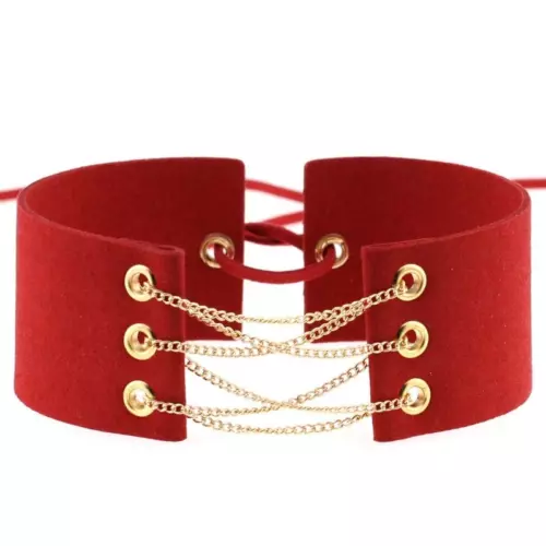 Gothic Samt breit mit Kette Choker Halskette Punk verstellbar Halsband Zubehör - Bild 11 von 55