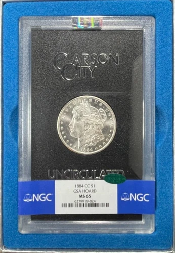 1884-CC GSA MORGAN SILVER DOLLAR~NGC MS 65 CAC STICKER SEMI PL ~BEAUTIFUL COIN~