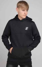 Image of Illusive London Junior Boys Black Overhead Hoodie 11-12 Years 