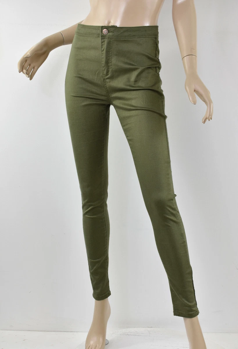SYBILLA High Rise Olive Green KATE Lightweight Stretch Skinny Jeans 40 US 27