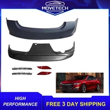 Rear Upper Lower Bumper & Retainers & Reflectors Fits 2016-2020 Chevy Malibu