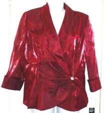 NWT ALEX Evenings Stylish Light Women Blazer Maroon, Size Large, MSRP 99