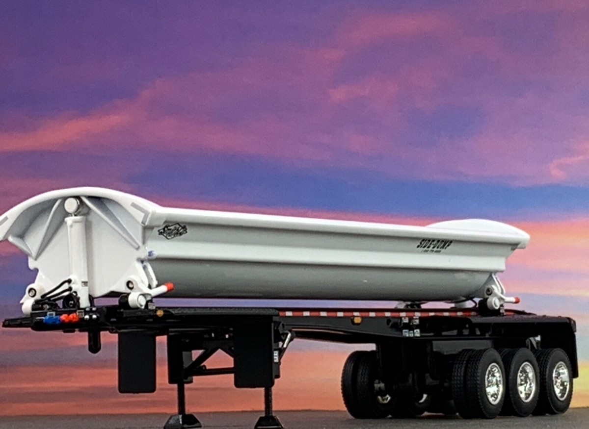 1/64 DCP WHITE/BLACK SMITHCO TRI-AXLE SIDE DUMP TRAILER | eBay