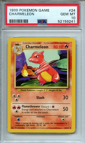 Pokemon Base Set Unlimited Charmeleon 24/102 PSA 10 Gem Mint