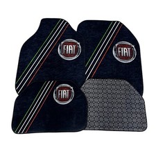 New Fiat 4pcs Universal Car Floor Mats 2 Front 2 Rear Carpet Set