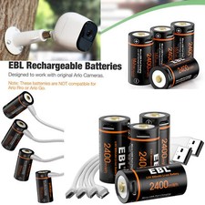 16340 CR123A CR123 3.0V 2440mWh Rechargeable Li-ion Battery USB Charger For Arlo