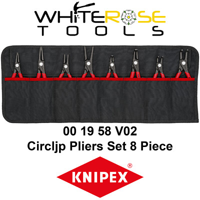 KNIPEX Sicherungsringzangen-Set Werkzeugrolle 8-teilig Innen Außenzange 00 19 58 V02