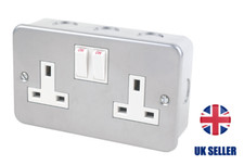 Metal Clad Double Socket 13A 2G SP Double Socket Heavy Duty 