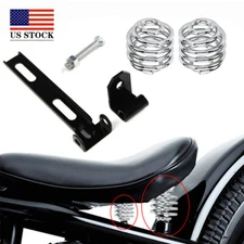 Silver Motorcycle Solo Seat Spring Bracket Kit for Harley Honda Bobber/Chopper