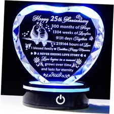 25th Wedding Anniversary Crystal Heart Gifts for Couple 25th Anniversary