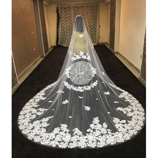 bridal Veil Embroidery Lace long Mantilla virgin marry lace Veil