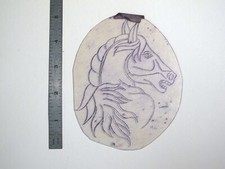 vtg 1960s 70s Tattoo Flash acetate stencil Horse profile HU1
