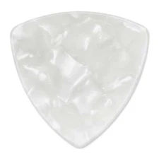 Celluloid White Pearl Guitar Or Bass Pick - 0.96 mm Heavy - 346 Rounded Triangle