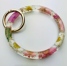 Floral Keychain Bangle Bracelets Only-Keychain Wristlet