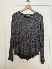 Rag & Bone Sweater Womens Sz L Heather Gray Knit Long Sleeve Stretch Lightweight