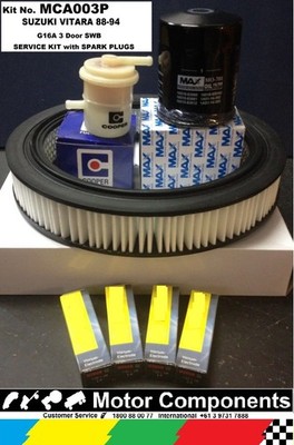 FILTER KIT for Suzuki Vitara SWB G16A Carb 88-94 OIL AIR FUEL SPARK PLUGS
