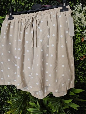   Elena Italy Punkte Shorts Beige Creme Sommerhose Plus Size 52 54 56 Neu