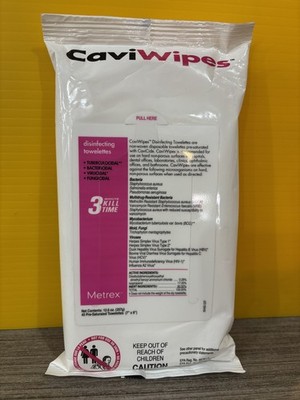 Metrex CaviWipes Disinfecting Towelettes 45 Count 3-Minute Kill Time Exp 9/1/25