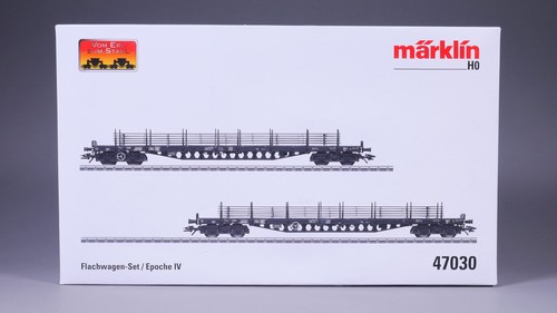 H0 AC Märklin 47030 Flachwagen-Set Rs 683/684 DB mit Ladegut in OVP #NP_1025 | Condition: Gebraucht