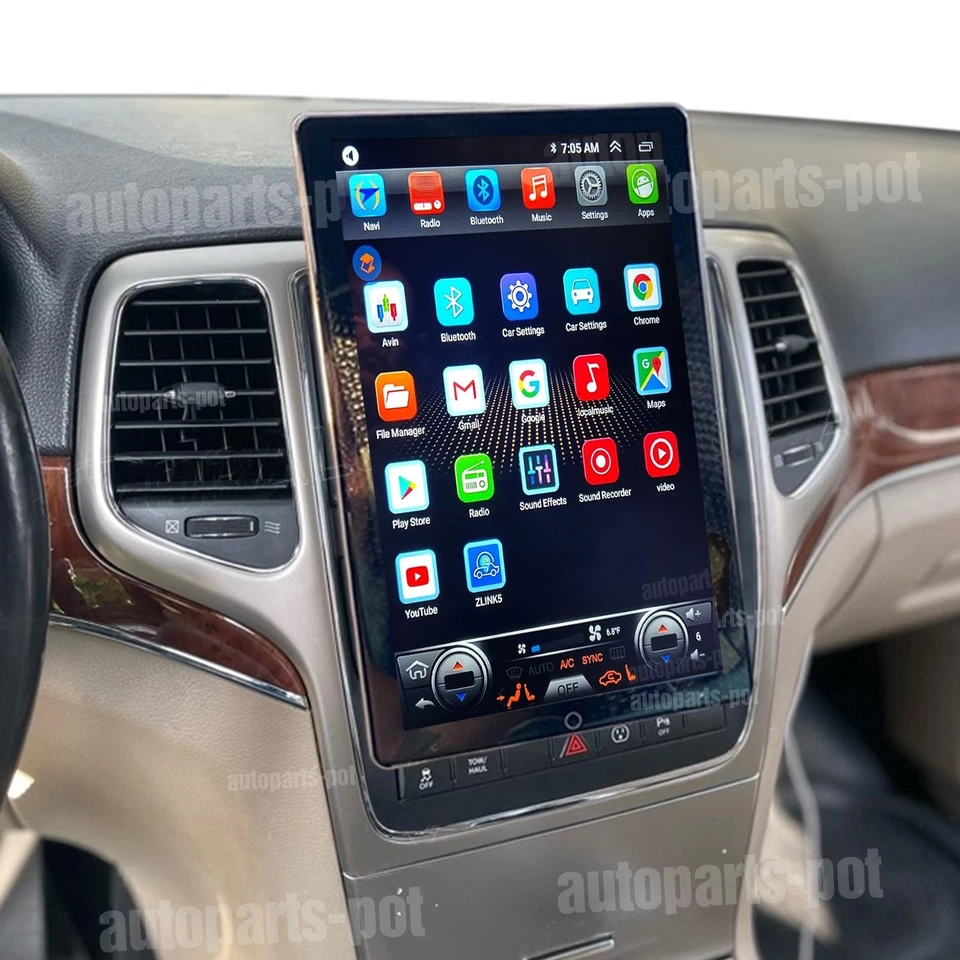 Radio estéreo giratoria para Jeep Grand Cherokee 2011-2013 Carplay navegación Android 15 Foto 2 de 4