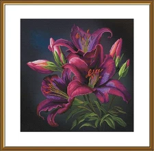 Creative Сross Stitch Embroidery Kit "Night lilies" Nova Sloboda