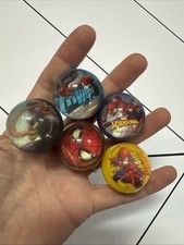 Five vintage Marvel Spider-Man and venom bouncy balls